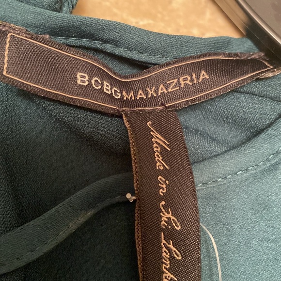 BCBG Maxazria NWT, Forest Green Dress, see measurements in photos below. - Picture 10 of 11